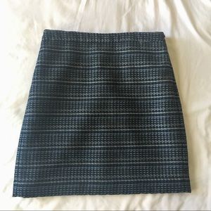Ann Taylor Loft black and blue tweed skirt